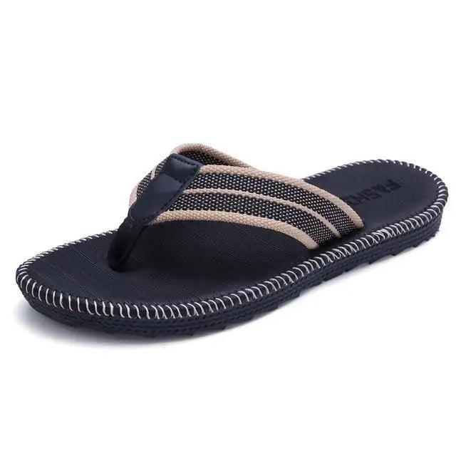 Men's Waterproof Lightweight Striped Slides Non-Slip Flip Flops