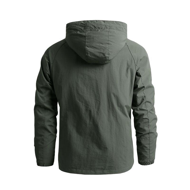 Men Waterproof Hooded Tactical Hiking Jacket Lightweight Windbreaker