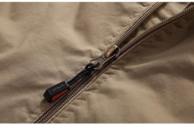 Men Waterproof Hooded Tactical Hiking Jacket Lightweight Windbreaker