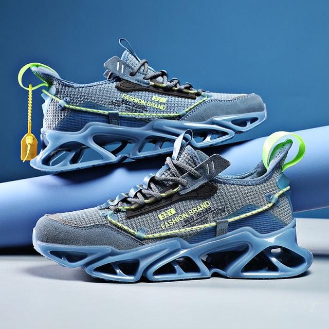 Men's White Flying Woven Mesh Running Sneakers