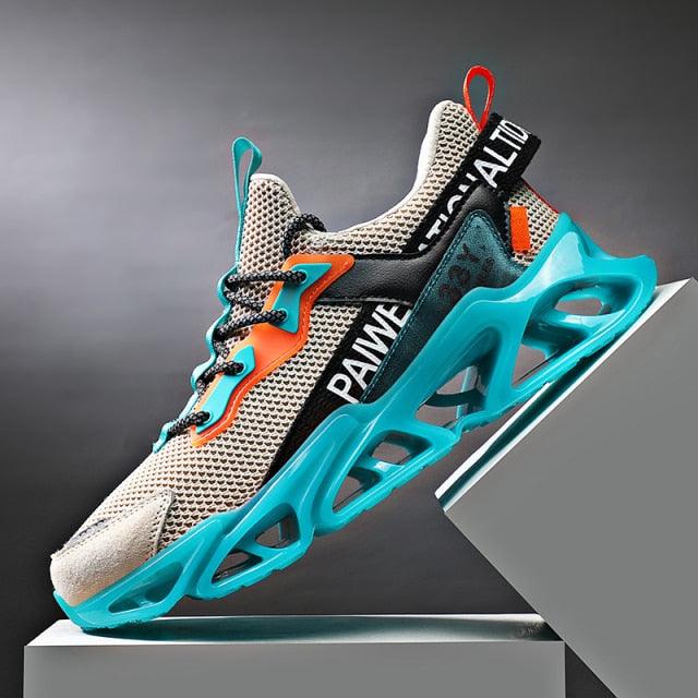 Men's White Flying Woven Mesh Running Sneakers