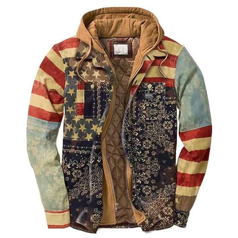 Men's Relaxed Fit Plaid Flannel Hooded Shirt Jacket