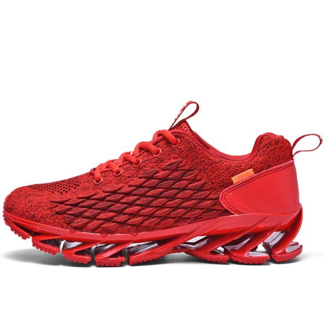 Unisex Breathable Knit Running Sneakers - Black & Orange Sport Shoes
