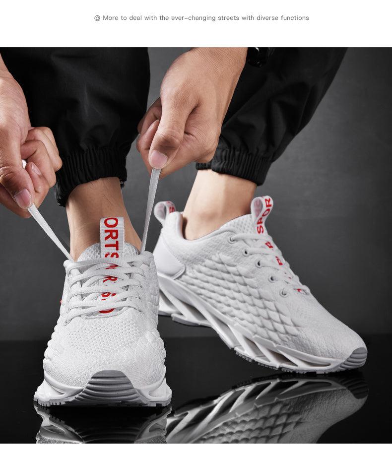Unisex Breathable Knit Running Sneakers - Black & Orange Sport Shoes
