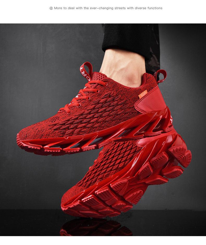 Unisex Breathable Knit Running Sneakers - Black & Orange Sport Shoes