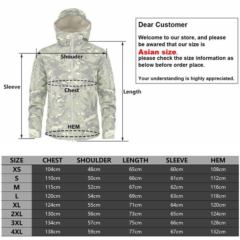 Men's Camouflage Tactical Hooded Windbreaker Waterproof Jacket