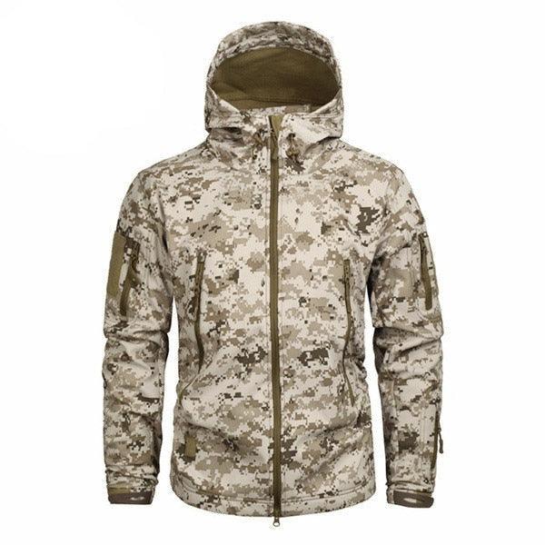 Men's Camouflage Tactical Hooded Windbreaker Waterproof Jacket