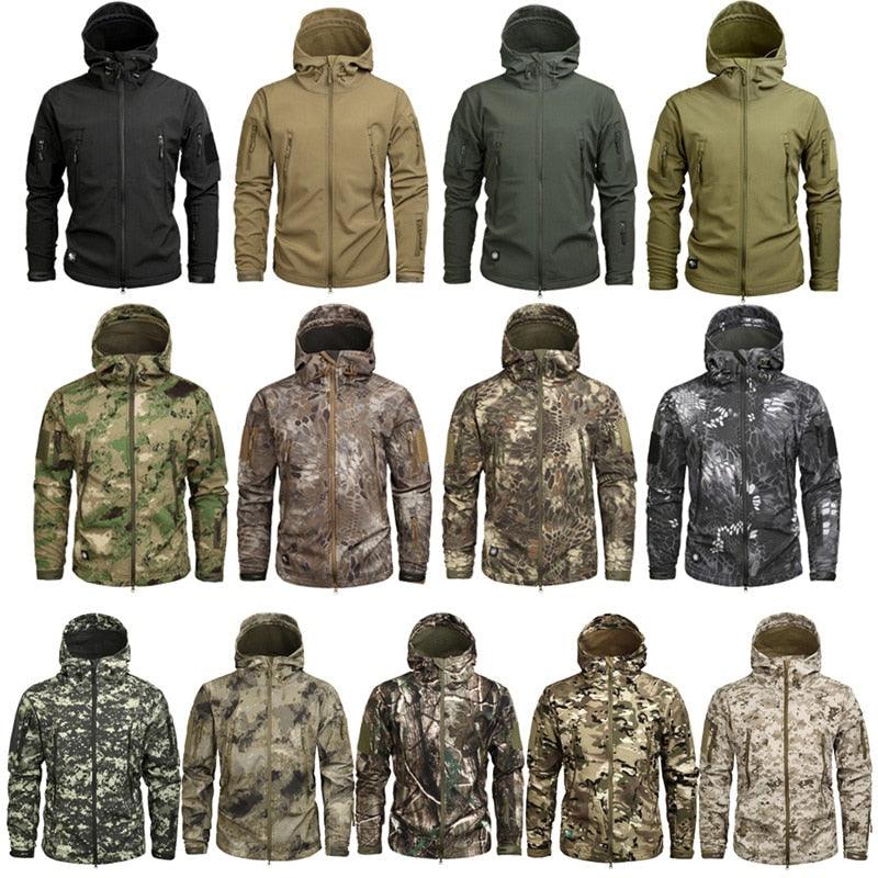 Men's Camouflage Tactical Hooded Windbreaker Waterproof Jacket