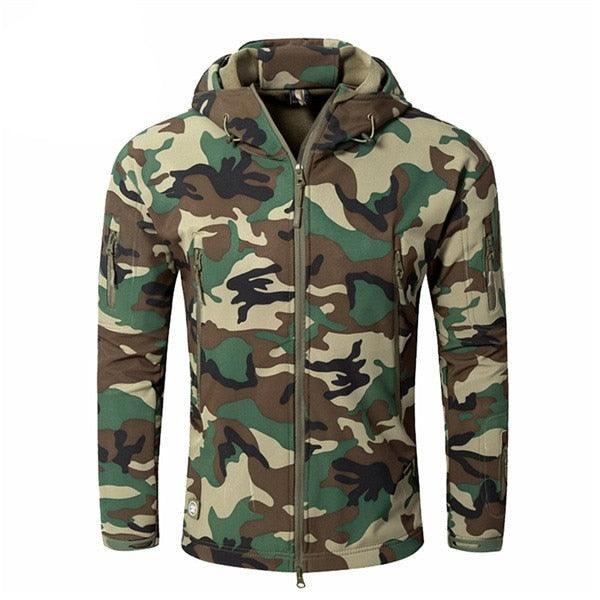 Men's Camouflage Tactical Hooded Windbreaker Waterproof Jacket