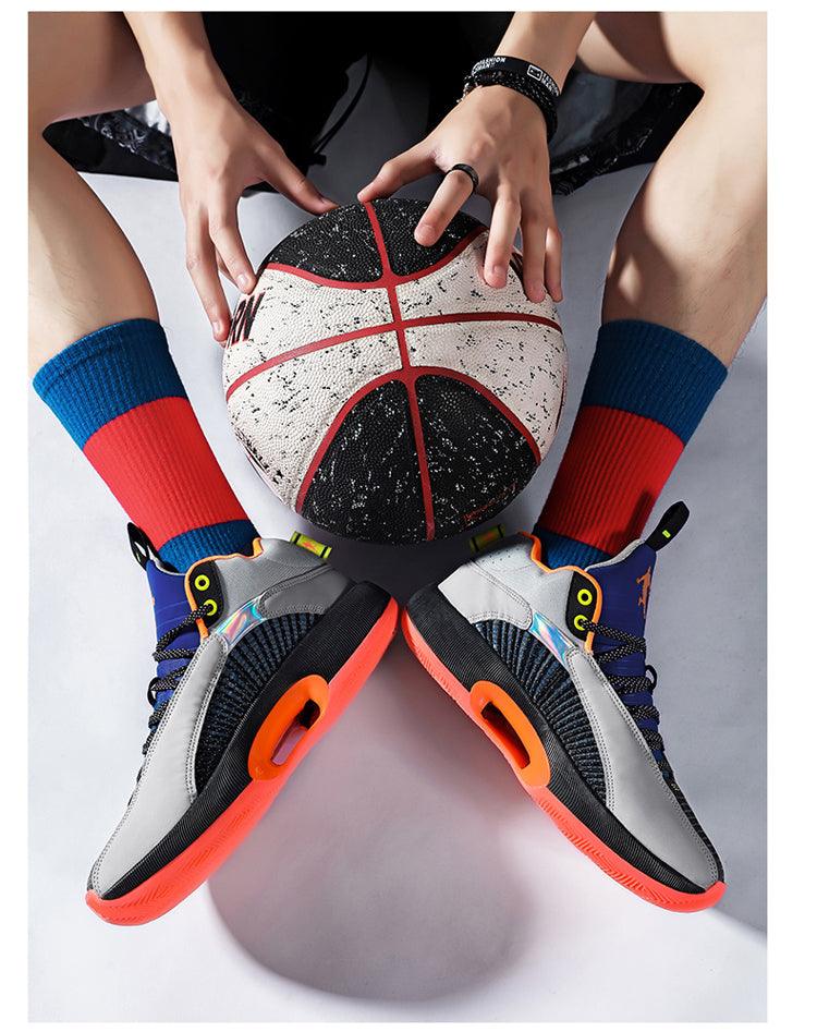 Men's Breathable Basketball Sneakers – Cushioned Street Sports Shoes