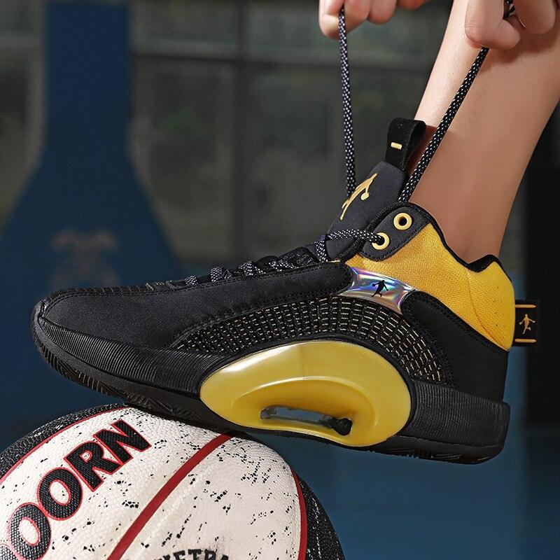 Men's Breathable Basketball Sneakers – Cushioned Street Sports Shoes