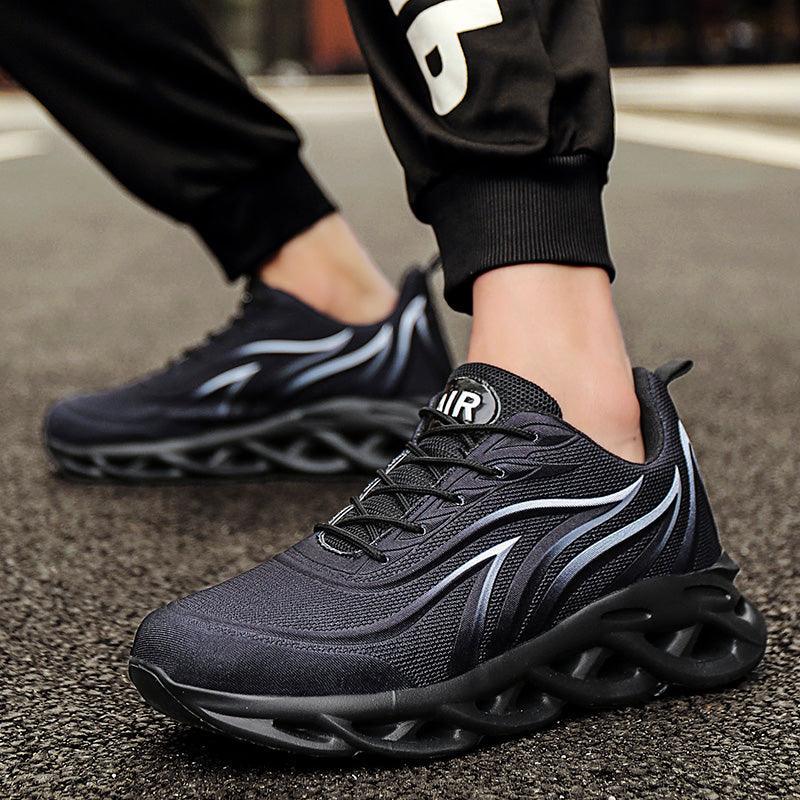 Men's Flame Print Breathable Mesh Running Sneakers Lightweight