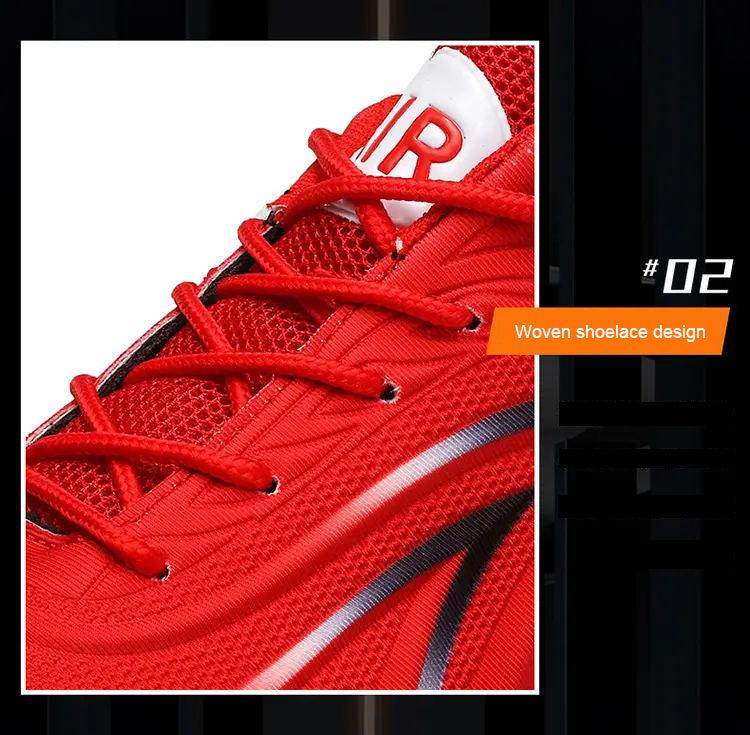 Men's Flame Print Breathable Mesh Running Sneakers Lightweight