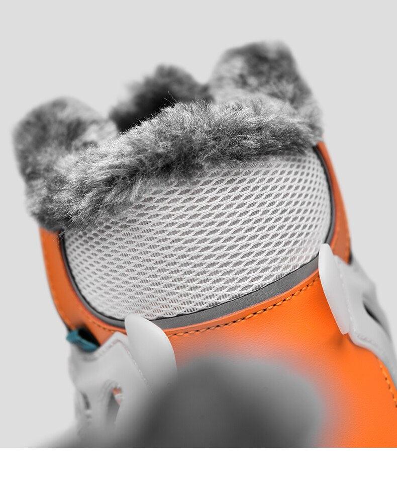 Men's Faux Leather Winter Hiking Boots Fur-Lined Snow Sneakers