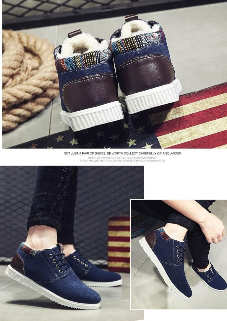 Men's Warm Winter Cotton Snow Boots Slip Resistant Hiking