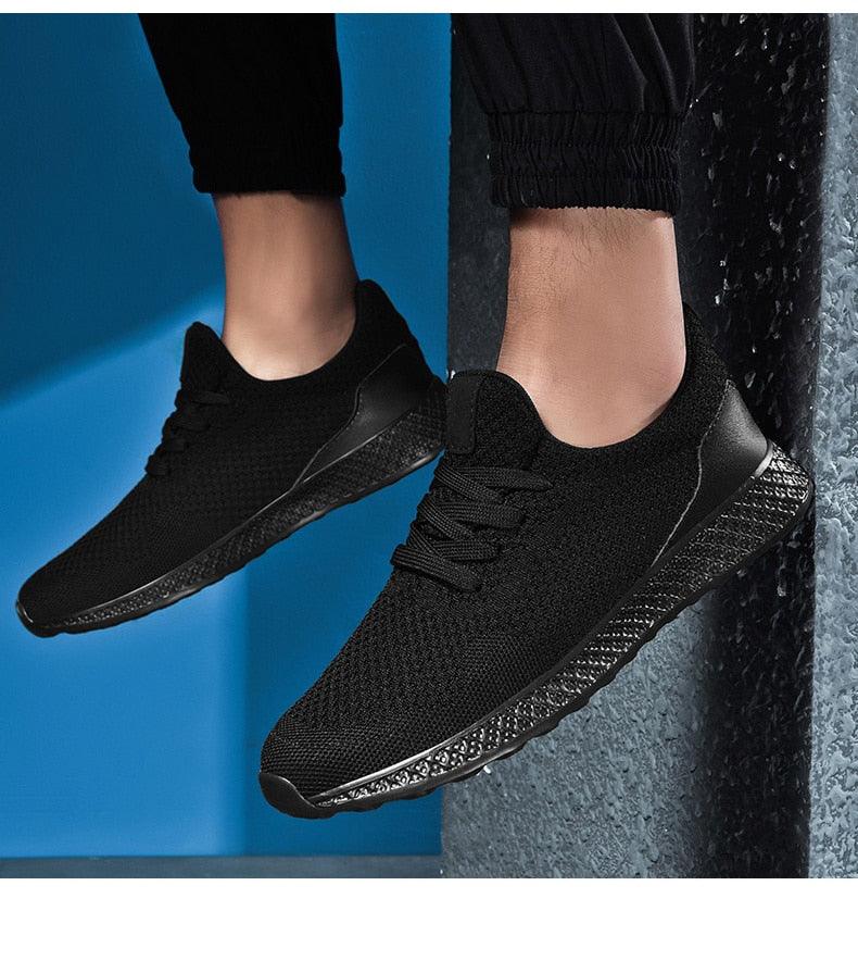 Men's Breathable Mesh Sneakers - Comfortable Lace-Up Walking Shoes