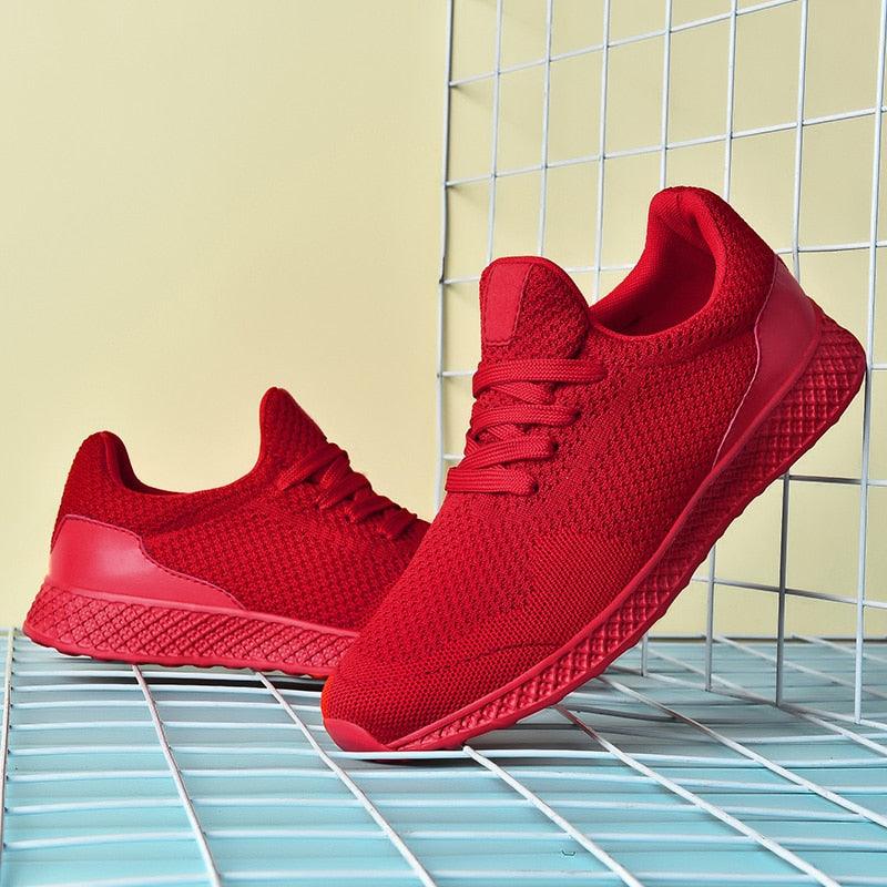 Men's Breathable Mesh Sneakers - Comfortable Lace-Up Walking Shoes