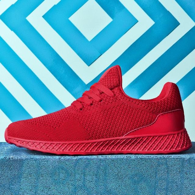 Men's Breathable Mesh Sneakers - Comfortable Lace-Up Walking Shoes