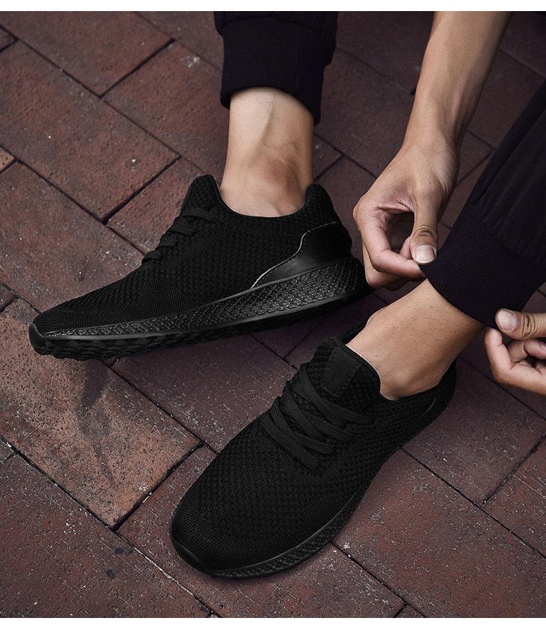 Men's Breathable Mesh Sneakers - Comfortable Lace-Up Walking Shoes