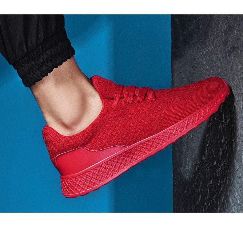 Men's Breathable Mesh Sneakers - Comfortable Lace-Up Walking Shoes