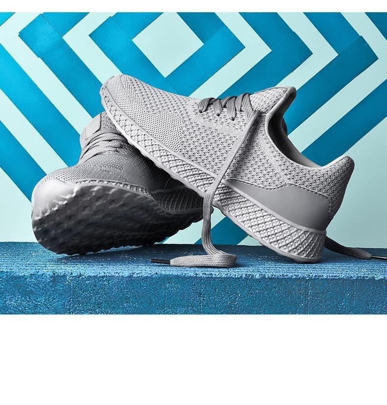 Men's Breathable Mesh Sneakers - Comfortable Lace-Up Walking Shoes