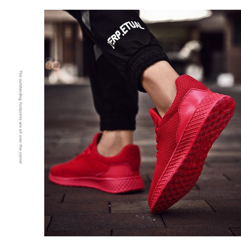 Men's Breathable Mesh Sneakers - Comfortable Lace-Up Walking Shoes