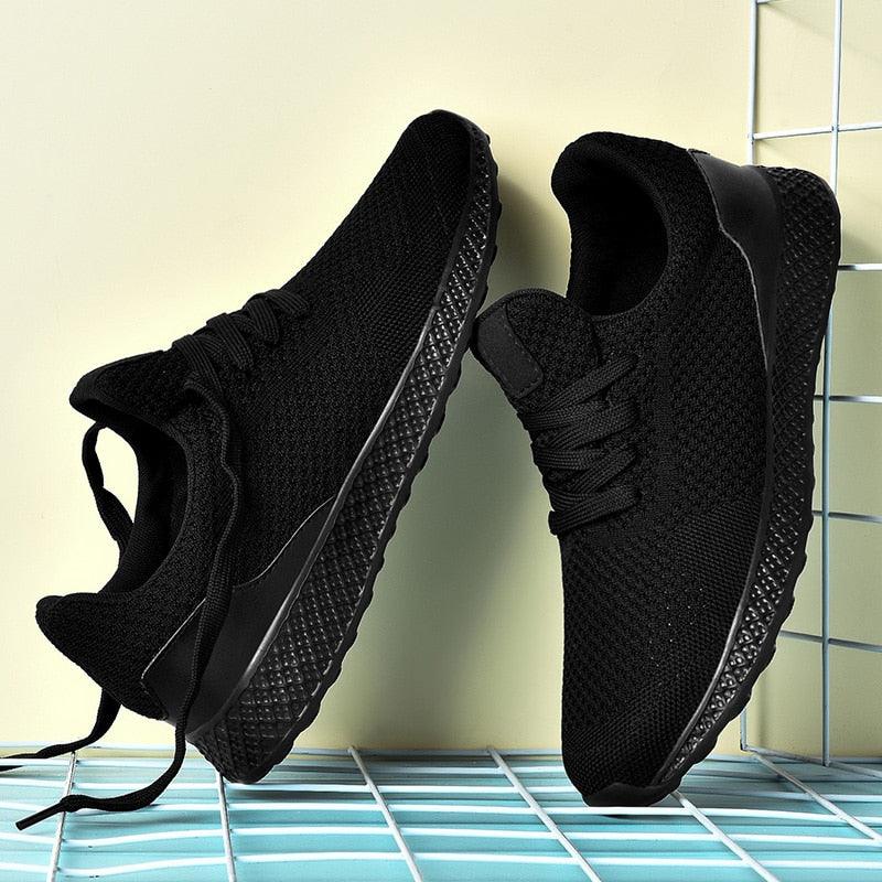 Men's Breathable Mesh Sneakers - Comfortable Lace-Up Walking Shoes