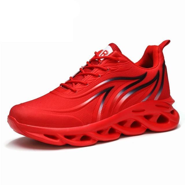 Men's Flame Print Flying Weave Sneakers – Breathable Athletic Shoes
