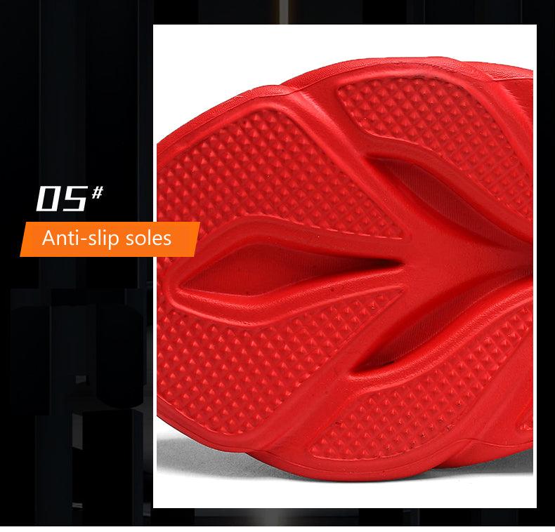Men's Flame Print Flying Weave Sneakers – Breathable Athletic Shoes