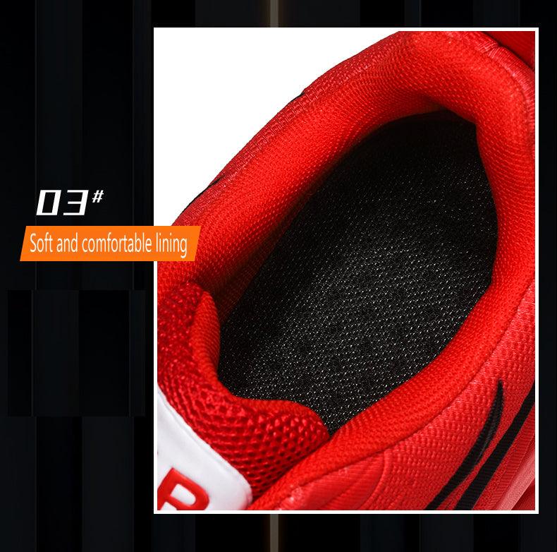 Men's Flame Print Flying Weave Sneakers – Breathable Athletic Shoes