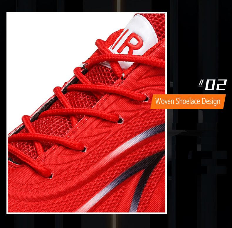 Men's Flame Print Flying Weave Sneakers – Breathable Athletic Shoes
