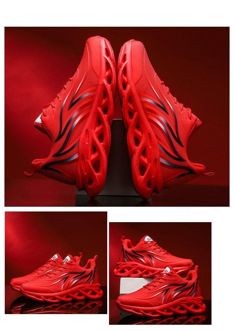 Men's Flame Print Flying Weave Sneakers – Breathable Athletic Shoes