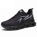 Men's Flame Print Flying Weave Sneakers – Breathable Athletic Shoes
