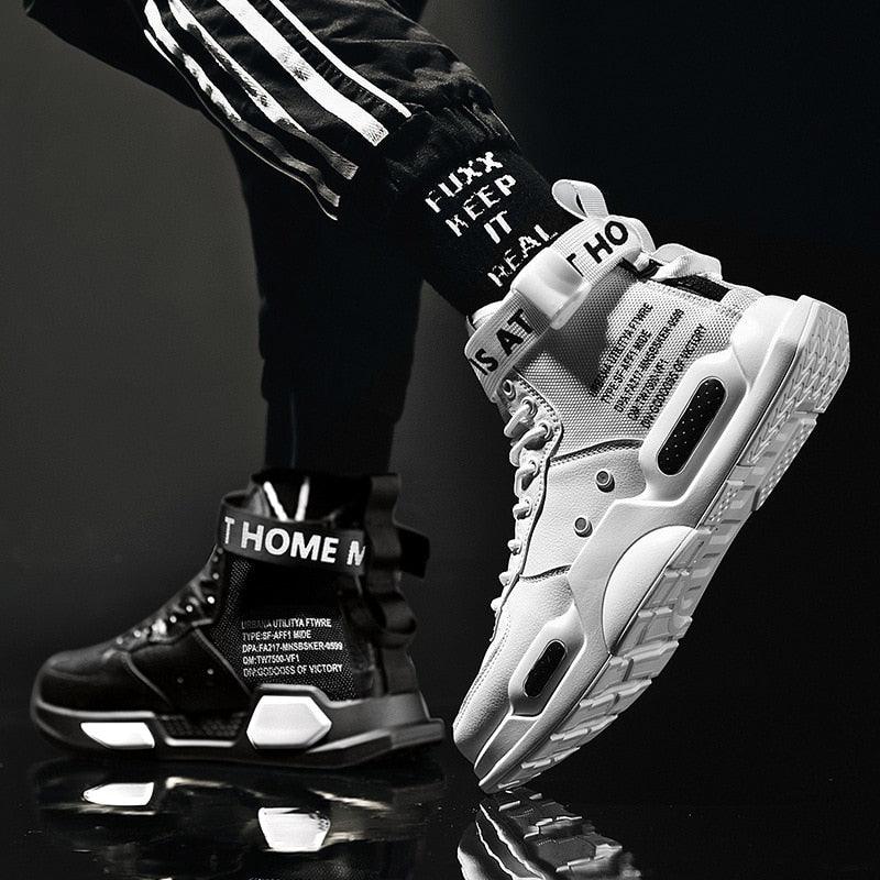 Men's Leather Casual Sneakers - Non-Slip Breathable Walking Shoes