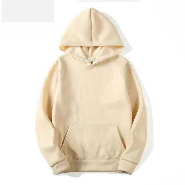Men's Minimalist Solid Color Knit Casual Pullover Hoodie