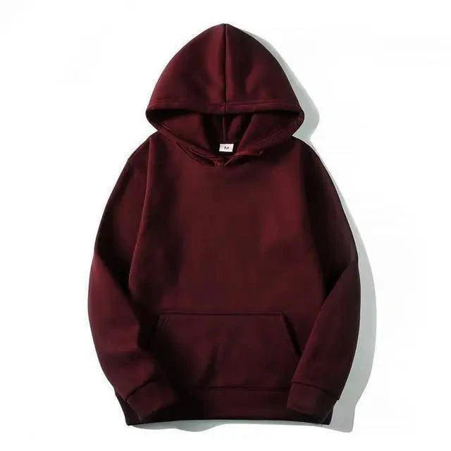 Men's Minimalist Solid Color Knit Casual Pullover Hoodie