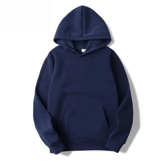 Men's Minimalist Solid Color Knit Casual Pullover Hoodie