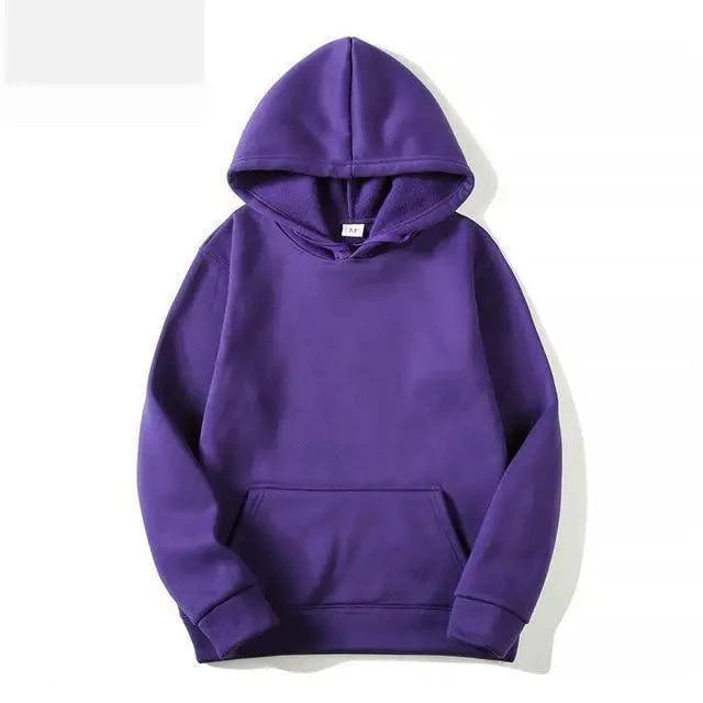 Men's Minimalist Solid Color Knit Casual Pullover Hoodie
