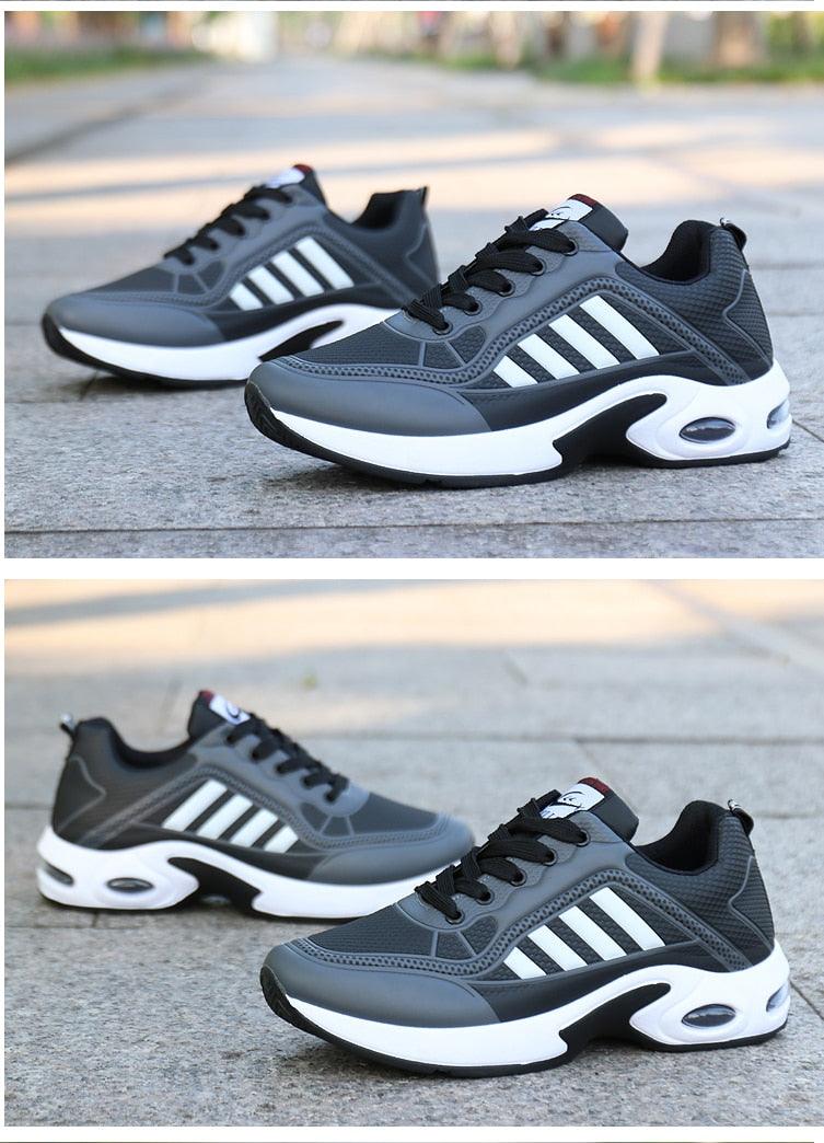 Men's White PU Leather Casual Fashion Sneakers with Platform