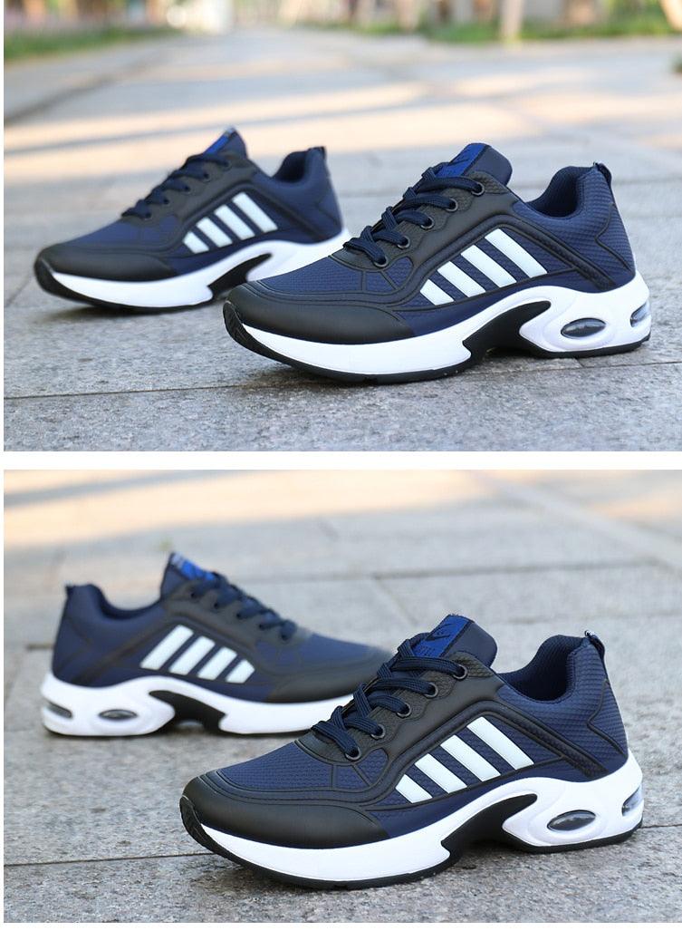 Men's White PU Leather Casual Fashion Sneakers with Platform