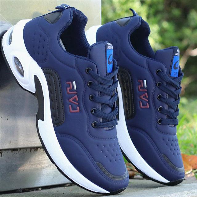 Men's White PU Leather Casual Fashion Sneakers with Platform