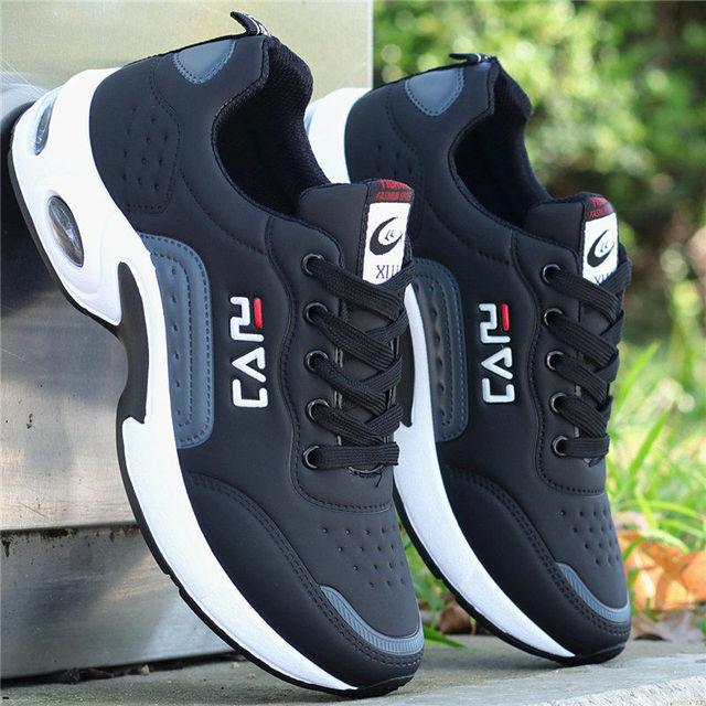 Men's White PU Leather Casual Fashion Sneakers with Platform