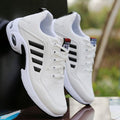 Men's White PU Leather Casual Fashion Sneakers with Platform