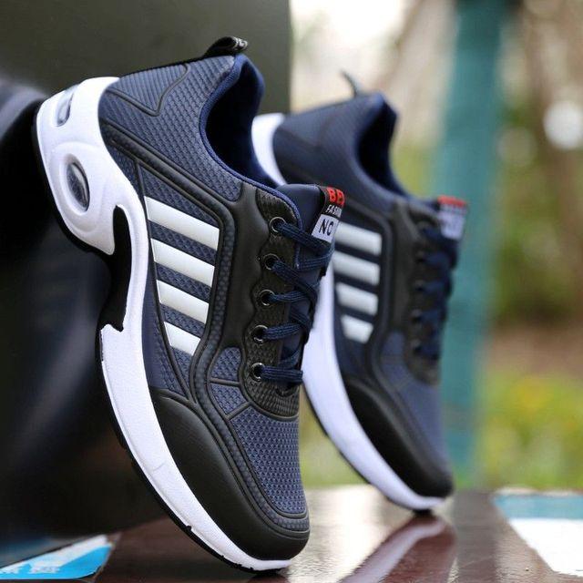 Men's White PU Leather Casual Fashion Sneakers with Platform