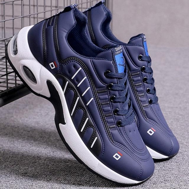 Men's White PU Leather Casual Fashion Sneakers with Platform