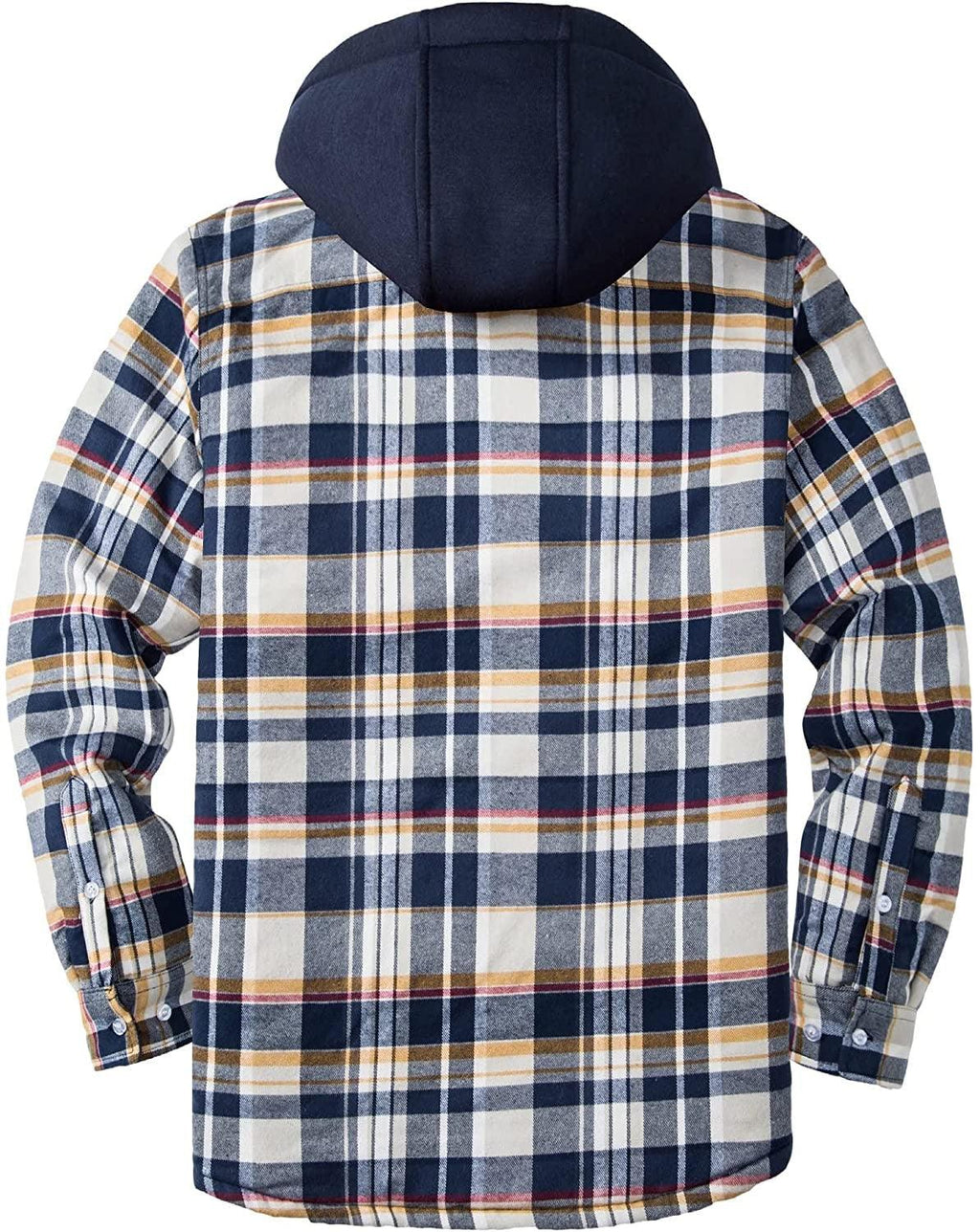 Men's Plaid Flannel Hooded Jacket Thick Warm Winter Shirt Coat