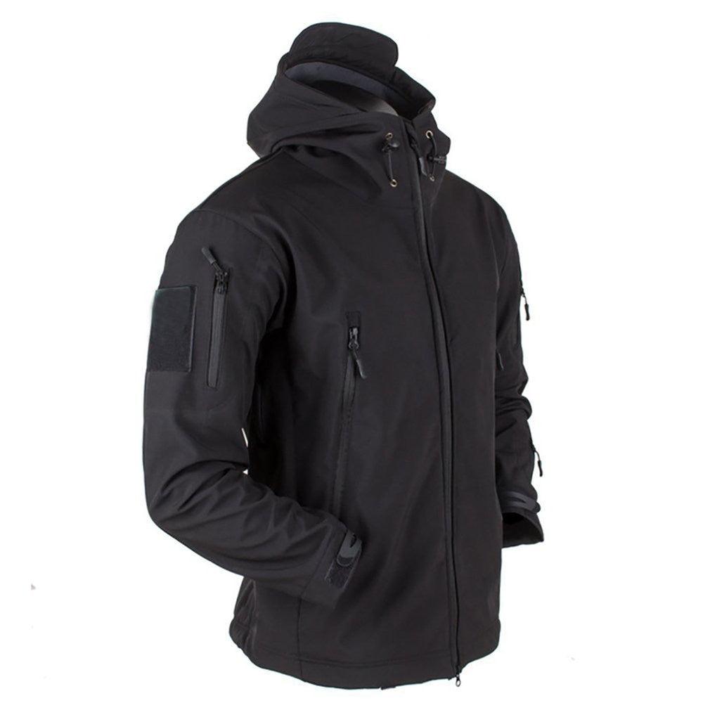 Men's Tactical Waterproof Soft Shell Fleece Hooded Outdoor Jacket
