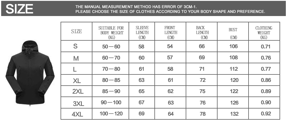 Men's Tactical Waterproof Soft Shell Fleece Hooded Outdoor Jacket