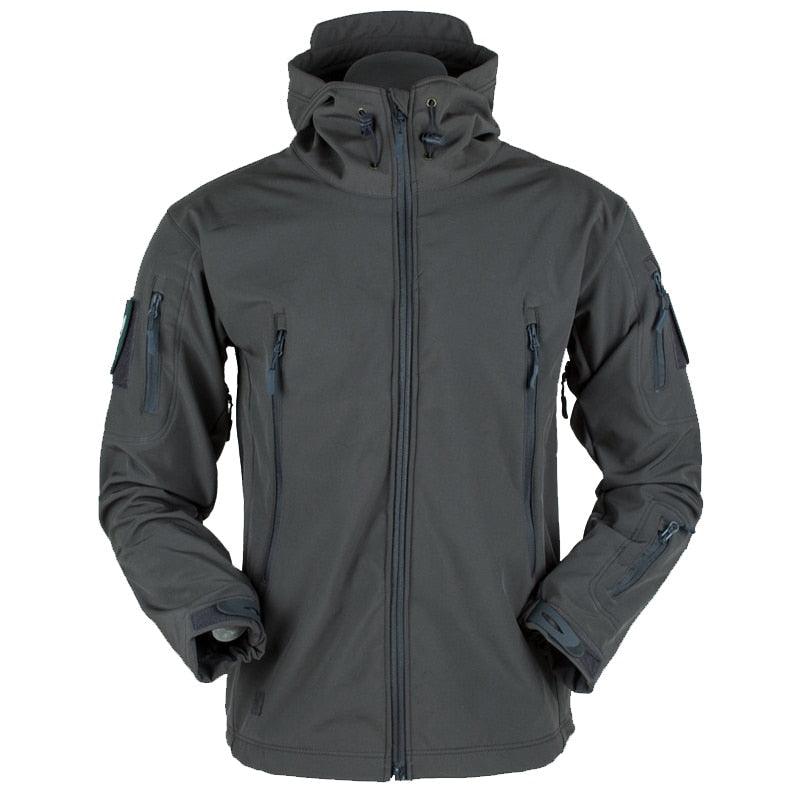 Men's Tactical Waterproof Soft Shell Fleece Hooded Outdoor Jacket