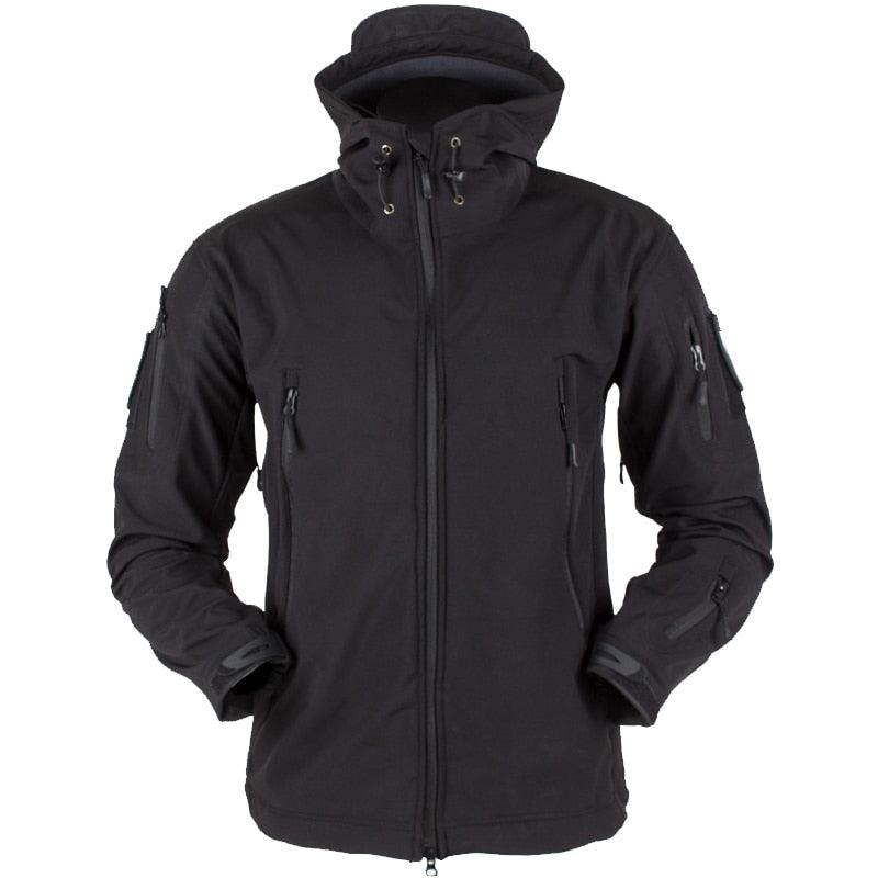 Men's Tactical Waterproof Soft Shell Fleece Hooded Outdoor Jacket
